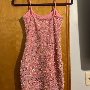 Lucy in the Sky Pink and Orange Sequin Bodycon Dress